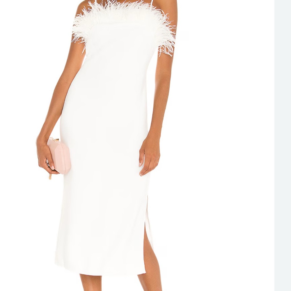 Elliatt White Strapless Sheath Dress with Slit